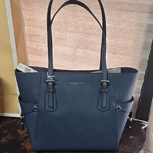 Michael Kors Navy Blue Tote Bag